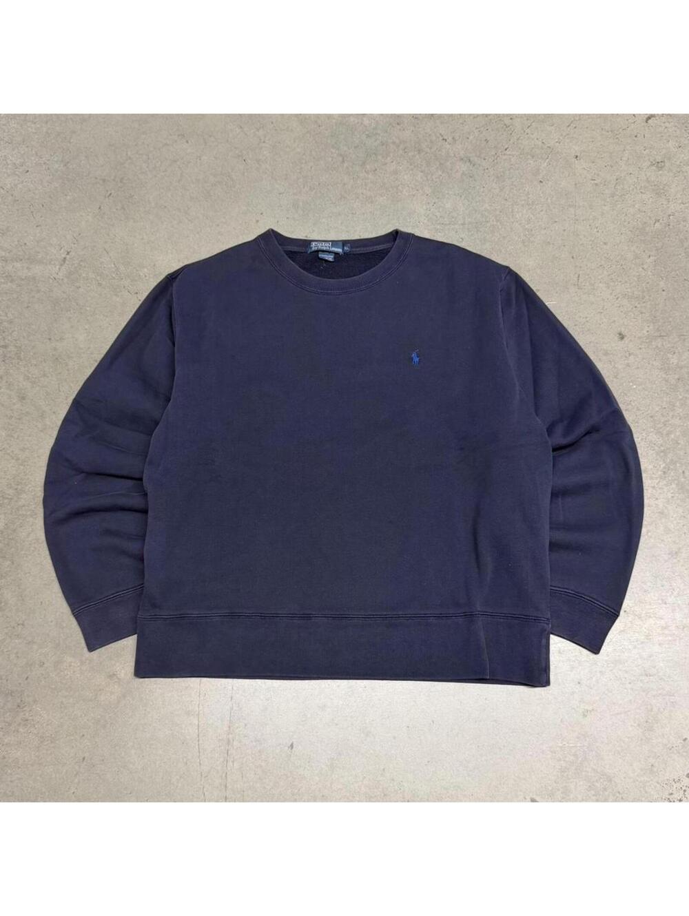 Vintage Polo Ralph Lauren Sweatshirt Mens XL Navy Fleece Crewneck Pony Logo 90s